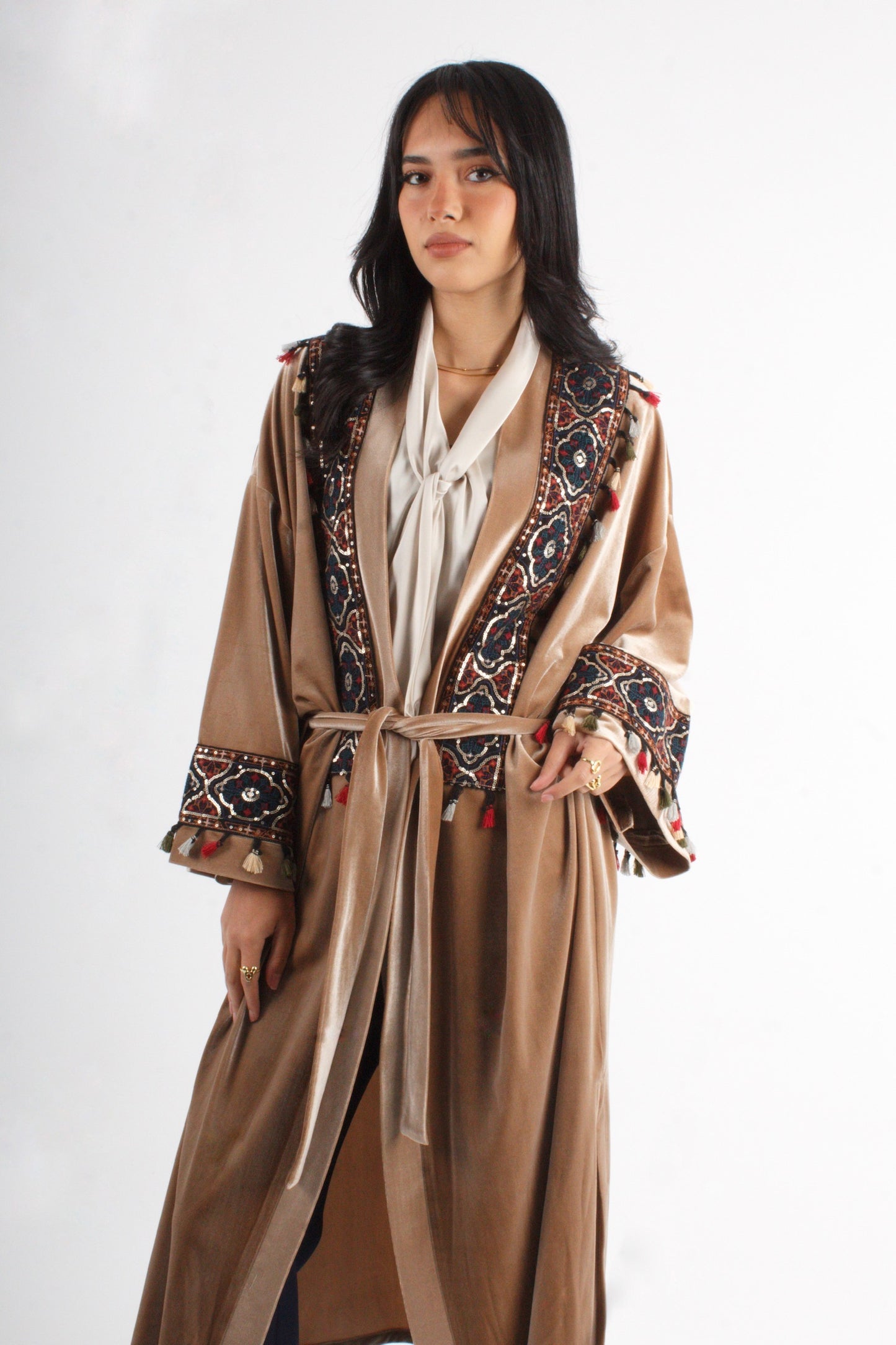 Half-Stitch Velvet Kaftan