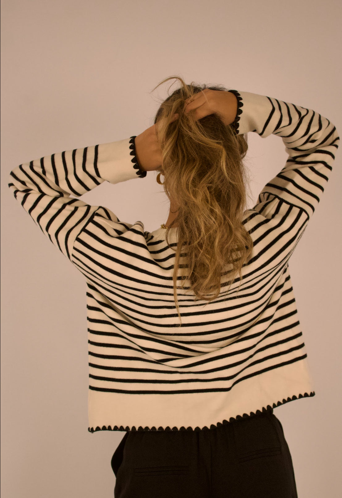 Striped Sweater Crochet Ends