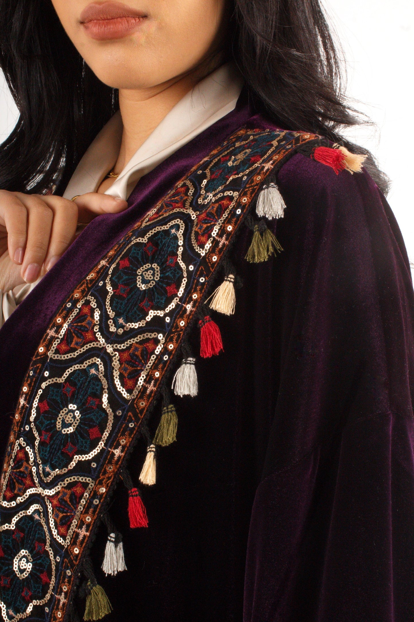 Half-Stitch Velvet Kaftan