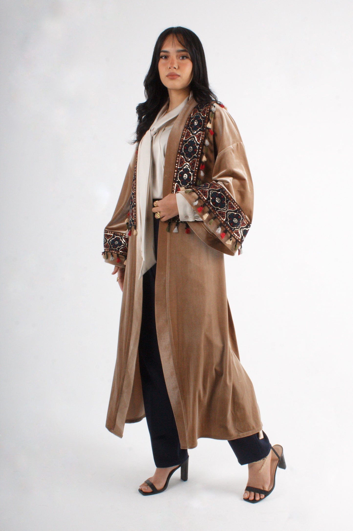 Half-Stitch Velvet Kaftan