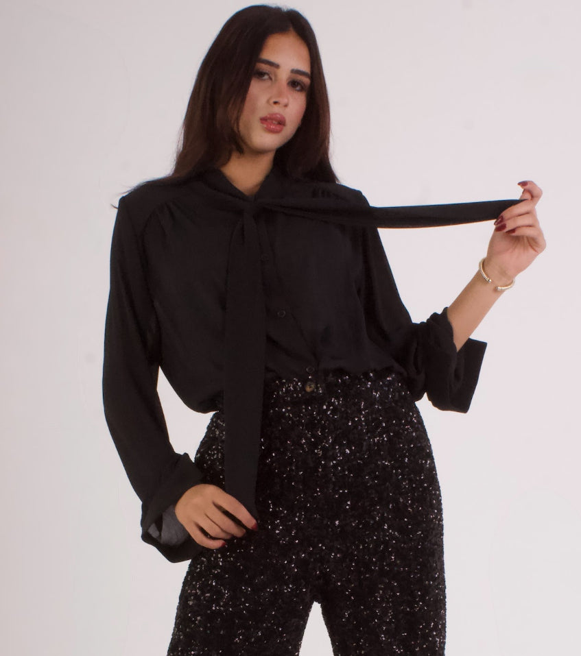 Dual Tie Crepe Blouse