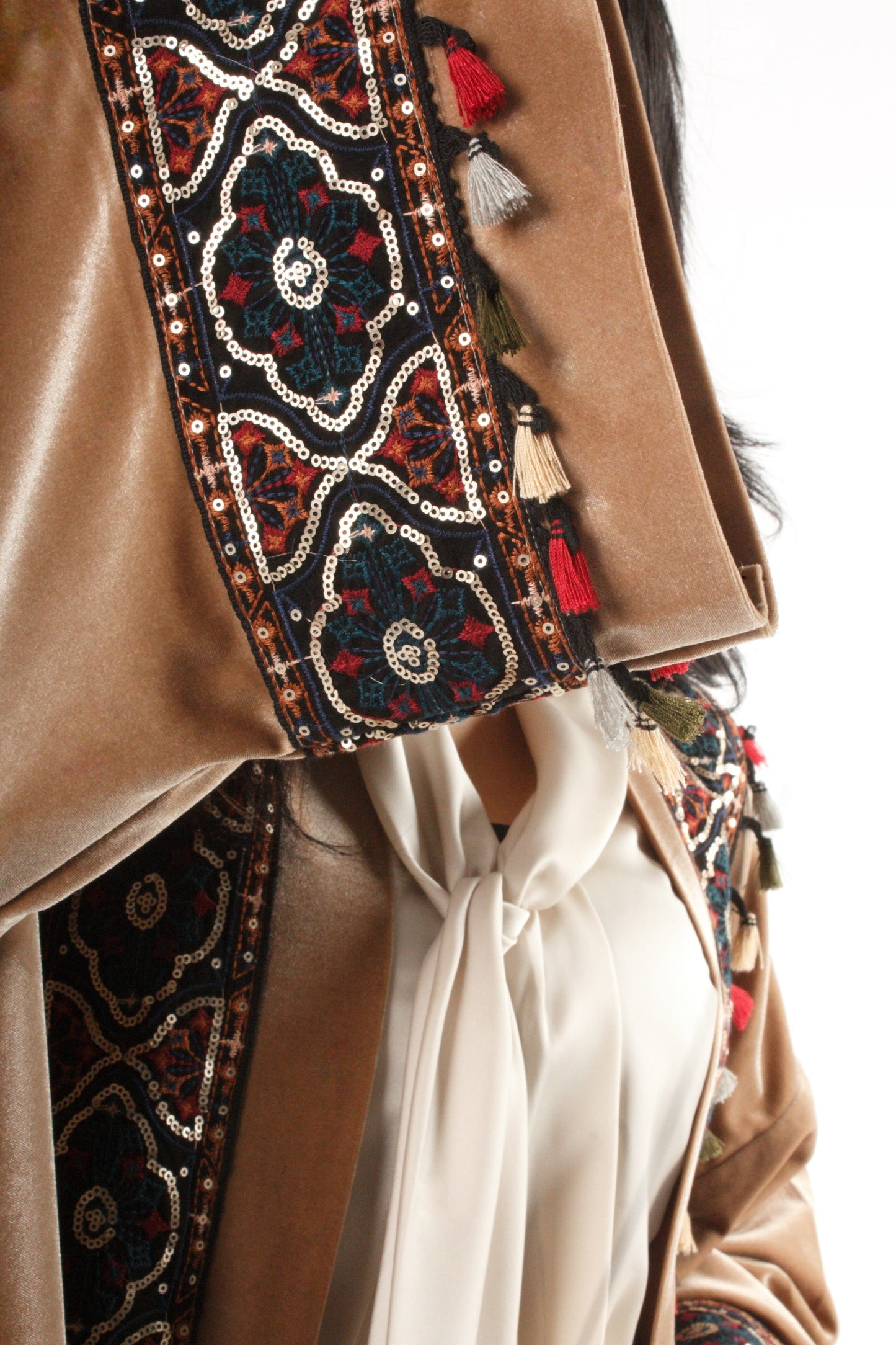 Full-Stitch Velvet Kaftan