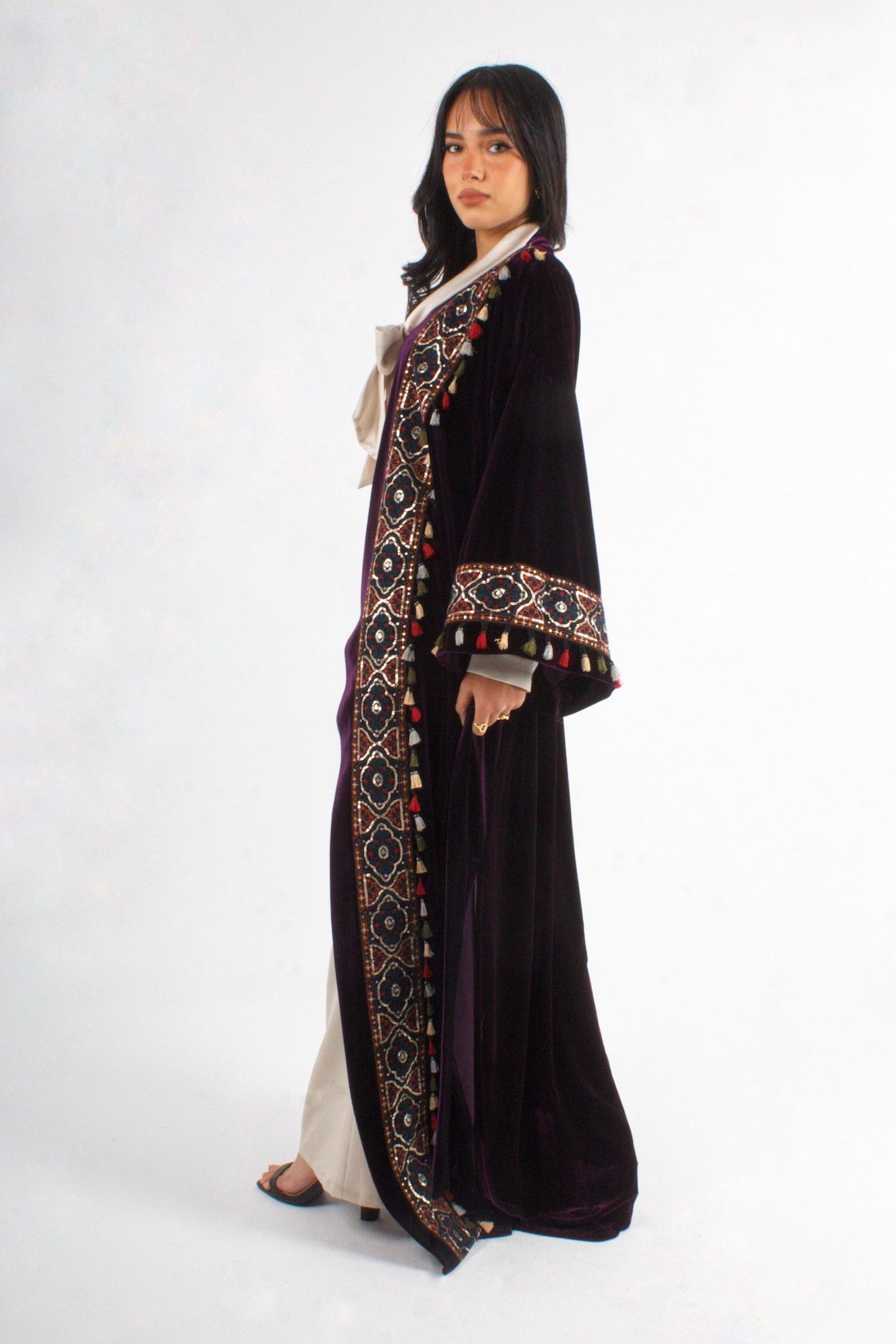 Full-Stitch Velvet Kaftan