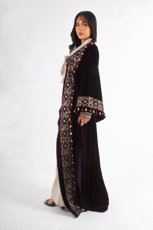 Full-Stitch Velvet Kaftan