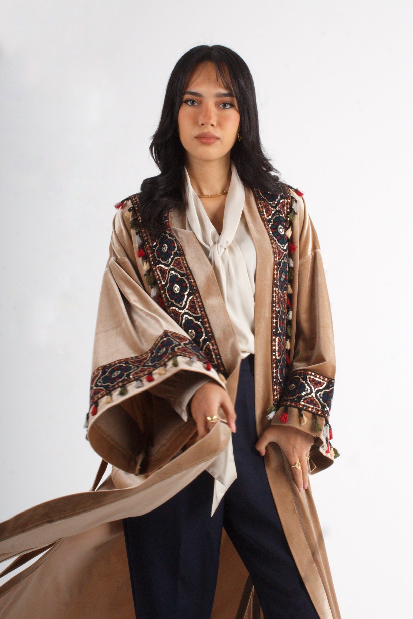 Half-Stitch Velvet Kaftan