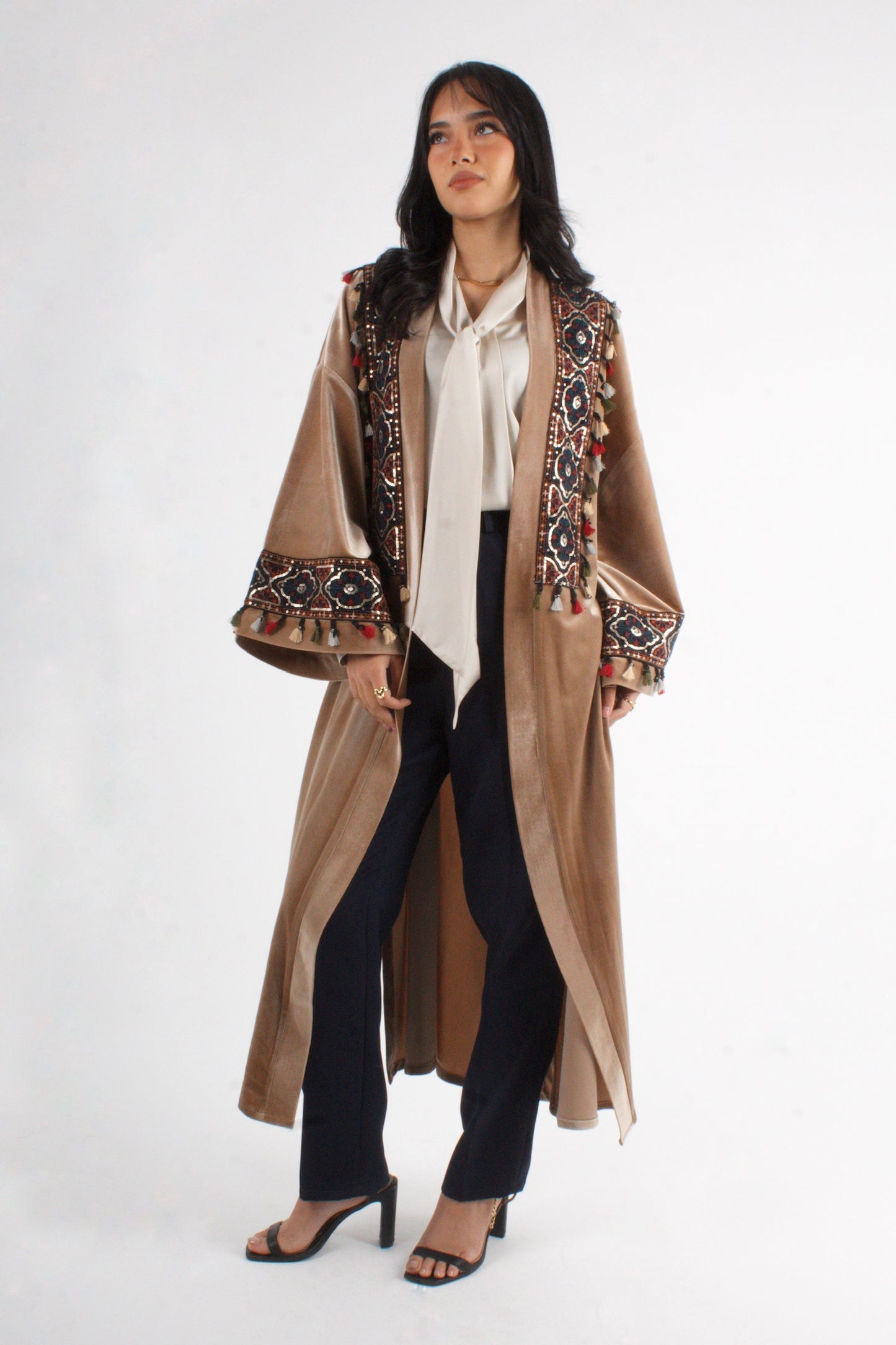 Half-Stitch Velvet Kaftan