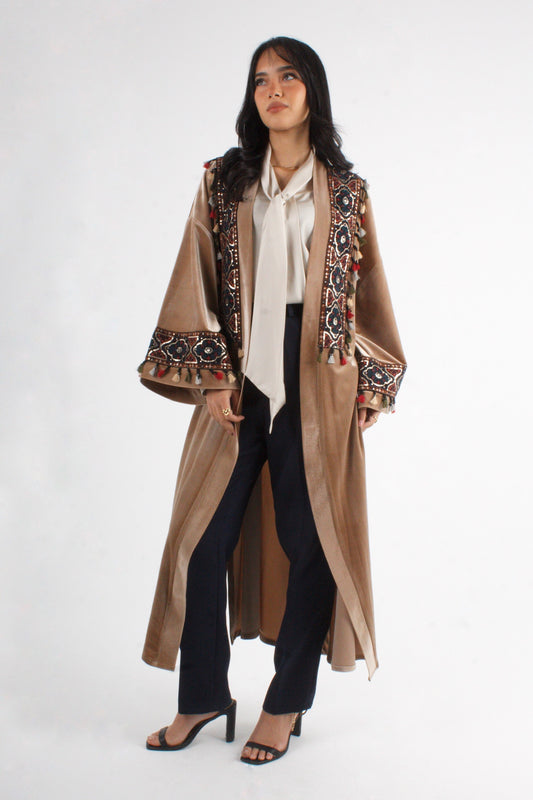 Half-Stitch Velvet Kaftan