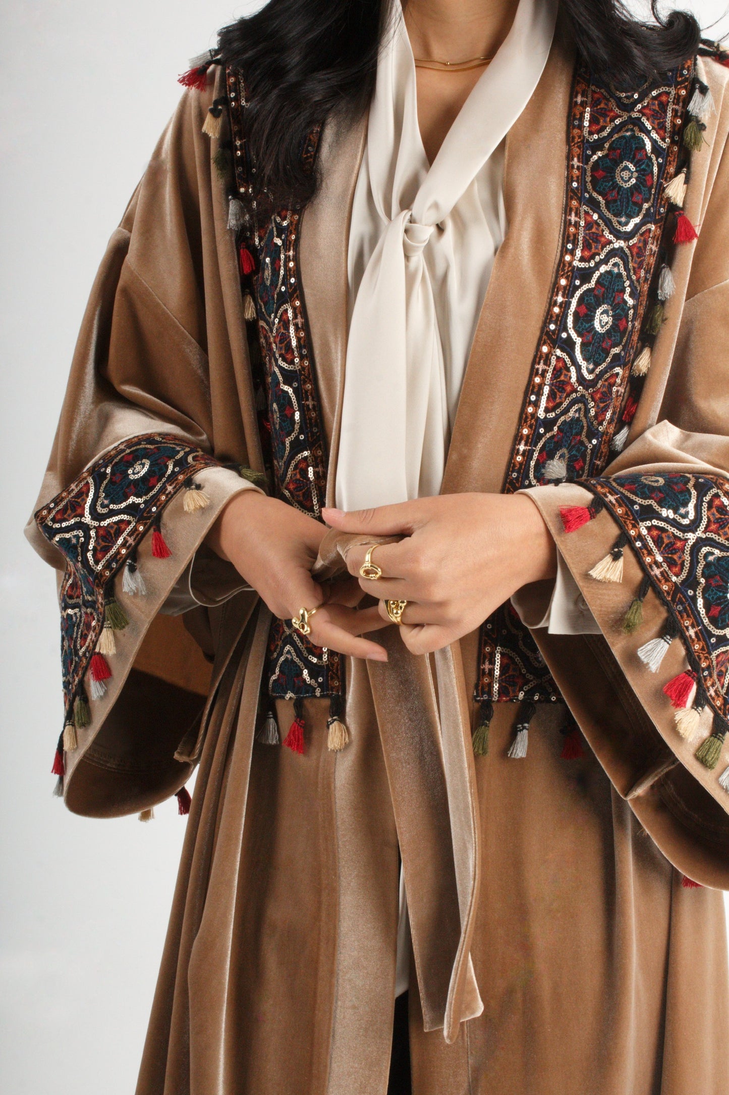 Half-Stitch Velvet Kaftan