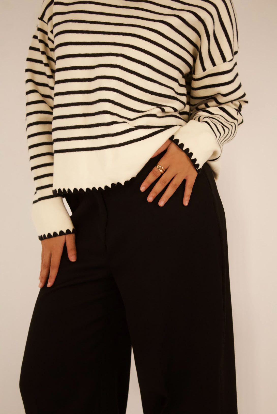 Striped Sweater Crochet Ends