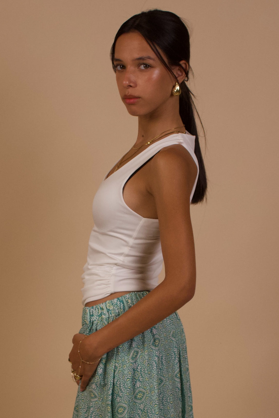 Half Ruched Top