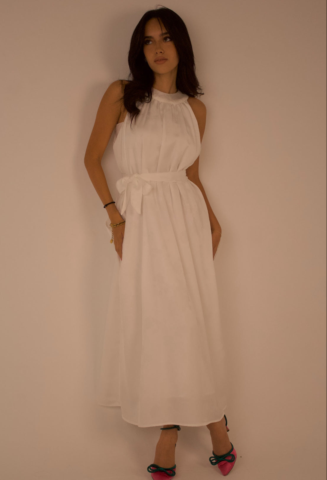 Floral Texture Satin Dress