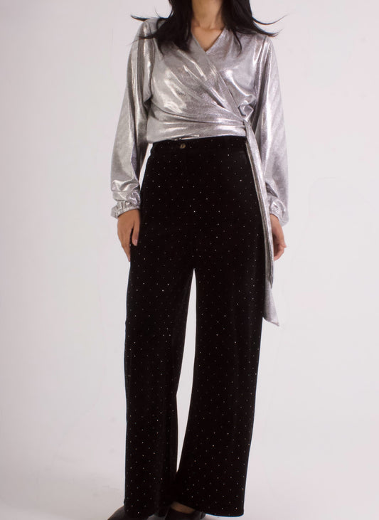 Rhinestone Velvet Pants