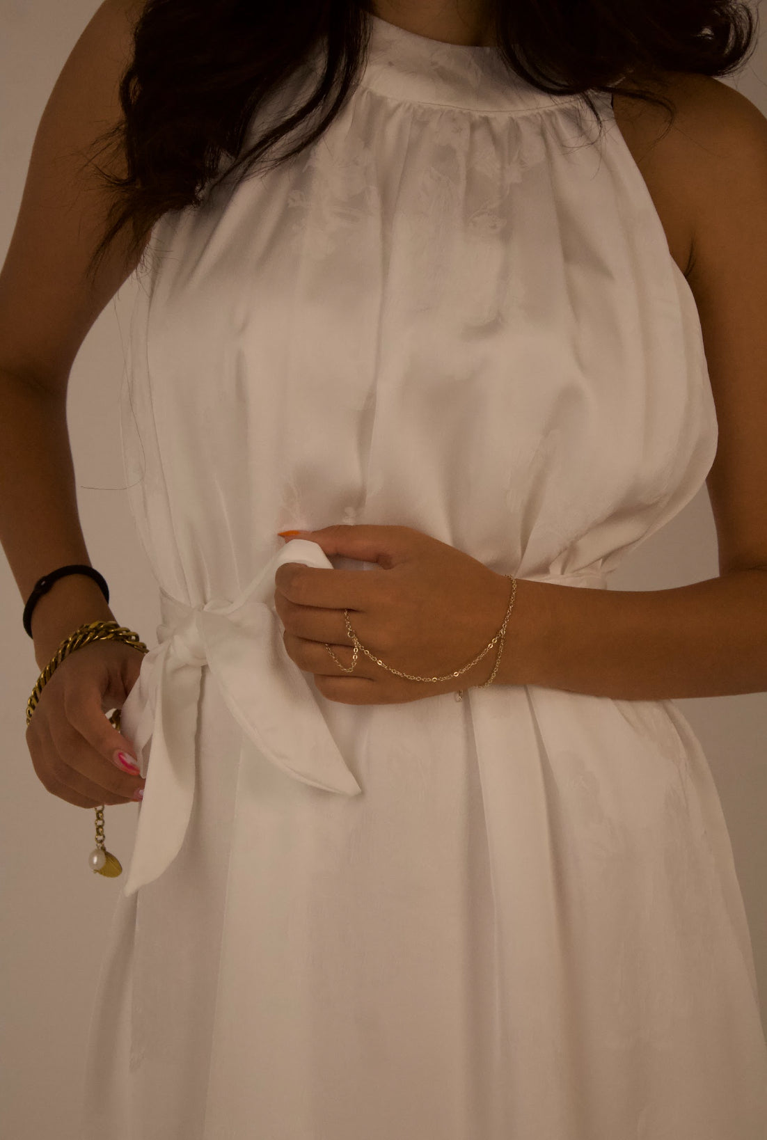 Floral Texture Satin Dress