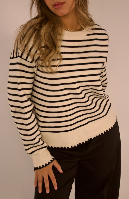 Striped Sweater Crochet Ends