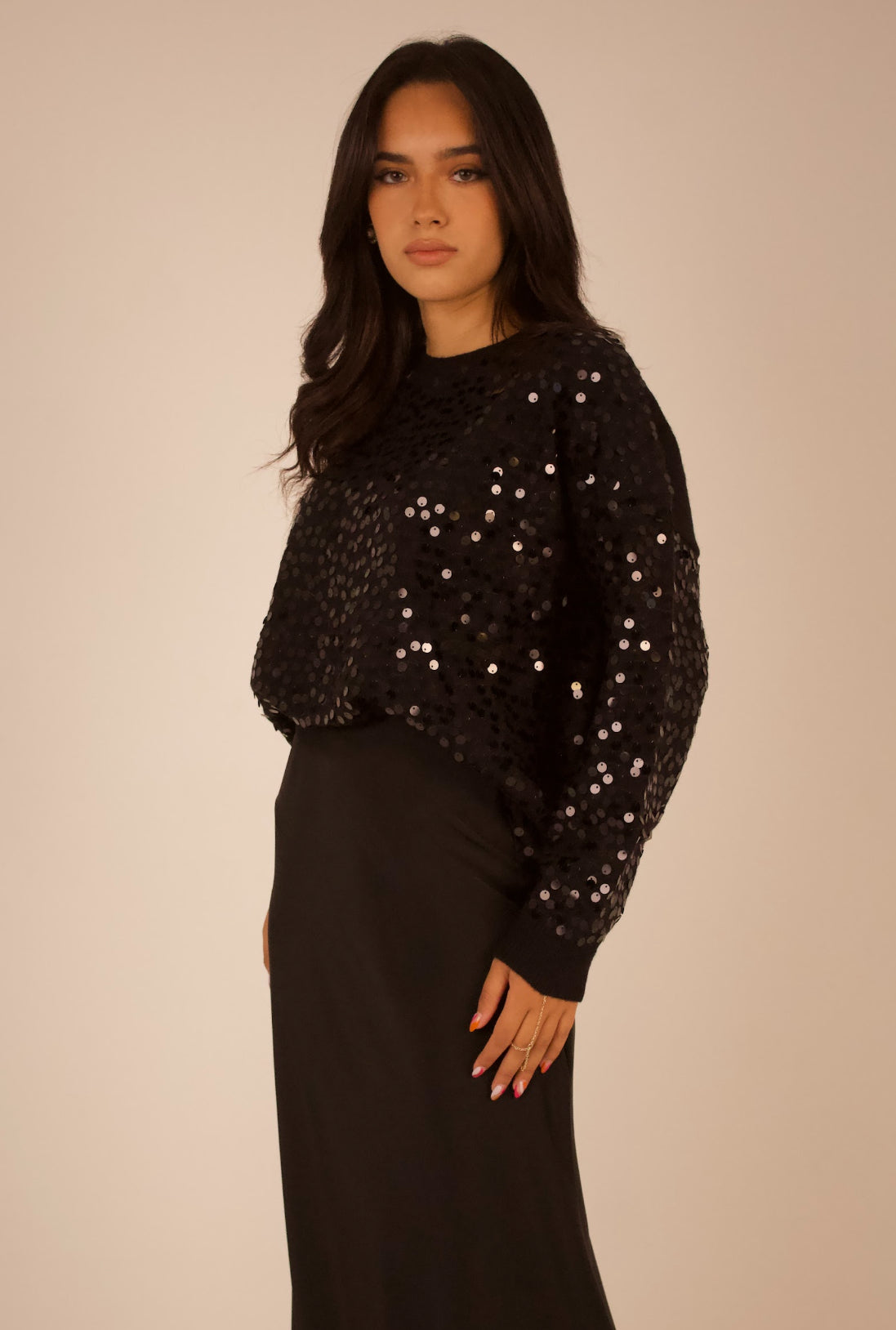 Black Bedazzled Sweater